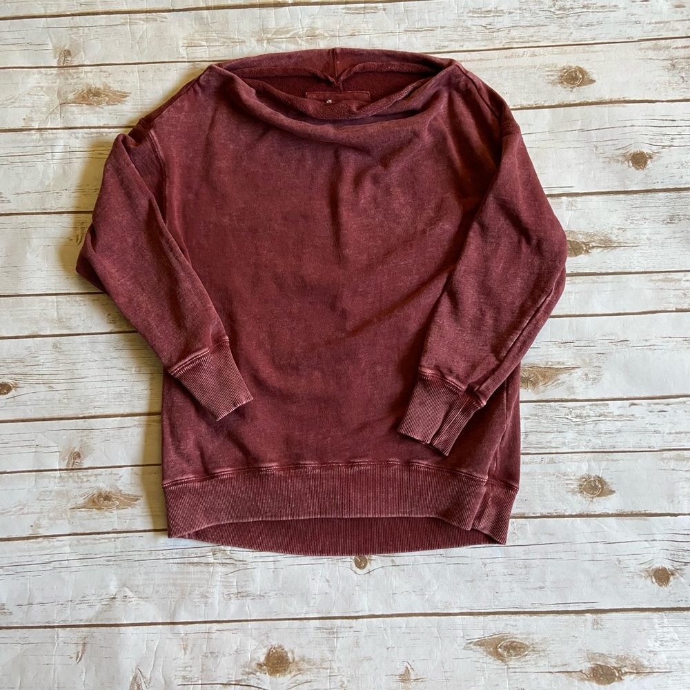 💜PILCRO by Anthropologie red acid wash pullover sweatshirt